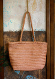 Handwoven Basket Tote Bag | Vegetable-Tanned Italian Cowhide Hand-Carry Bag | Minimalist Summer Commuter Style