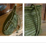 Handwoven Basket Tote Bag | Vegetable-Tanned Italian Cowhide Hand-Carry Bag | Minimalist Summer Commuter Style