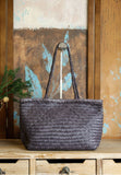Handwoven Basket Tote Bag | Vegetable-Tanned Italian Cowhide Hand-Carry Bag | Minimalist Summer Commuter Style