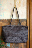Handwoven Basket Tote Bag | Vegetable-Tanned Italian Cowhide Hand-Carry Bag | Minimalist Summer Commuter Style