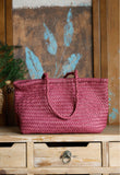 Handwoven Basket Tote Bag | Vegetable-Tanned Italian Cowhide Hand-Carry Bag | Minimalist Summer Commuter Style