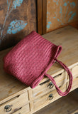 Handwoven Basket Tote Bag | Vegetable-Tanned Italian Cowhide Hand-Carry Bag | Minimalist Summer Commuter Style