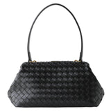Handwoven Cowhide Leather Frame Clutch Bag | Women's Commuter Top-Handle & Shoulder Purse