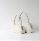 Handwoven Cowhide Leather Frame Clutch Bag | Women's Commuter Top-Handle & Shoulder Purse