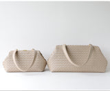 Handwoven Cowhide Leather Frame Clutch Bag | Women's Commuter Top-Handle & Shoulder Purse