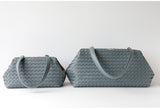 Handwoven Cowhide Leather Frame Clutch Bag | Women's Commuter Top-Handle & Shoulder Purse