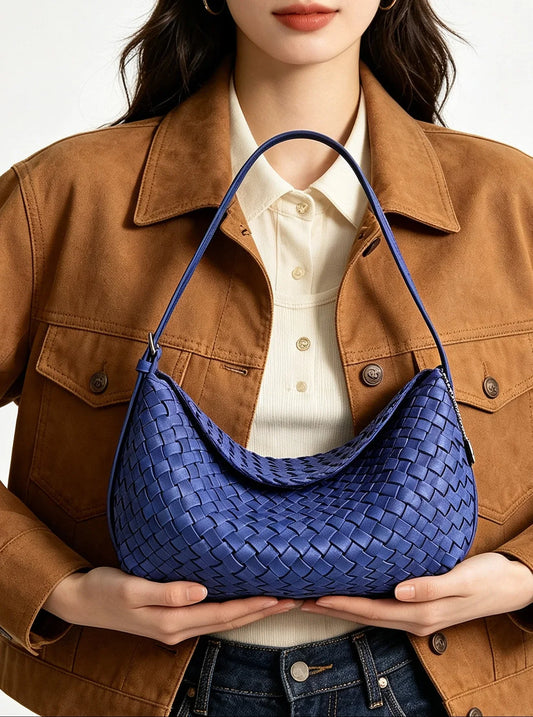 Handwoven Cowhide Leather Hobo Bag | Luxury Intrecciato Crossbody & Shoulder Bag | Minimalist Bag