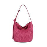 Handwoven Full-Grain Leather Bucket Bag | Stylish Shoulder Bag for Women | Leather Beach Bag
