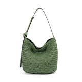Handwoven Full Grain Leather Bucket Bag | Stylish Shoulder Bag for Women | Leather Beach Bag