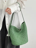 Handwoven Full Grain Leather Bucket Bag | Stylish Shoulder Bag for Women | Leather Beach Bag