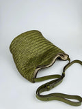 Handwoven Full Grain Leather Bucket Bag | Stylish Shoulder Bag for Women | Leather Beach Bag