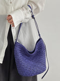 Handwoven Full-Grain Leather Bucket Bag | Stylish Shoulder Bag for Women | Leather Beach Bag