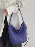 Handwoven Full Grain Leather Bucket Bag | Stylish Shoulder Bag for Women | Leather Beach Bag