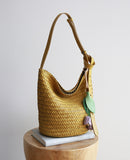 Handwoven Full-Grain Leather Bucket Bag – Two Sizes | Vegetable-Tanned Leather Shoulder Bag, 19 Colours, Hydrophobic Finish