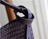 Handwoven Full-Grain Leather Bucket Bag – Two Sizes | Vegetable-Tanned Leather Shoulder Bag, 19 Colours, Hydrophobic Finish