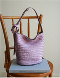 Handwoven Full-Grain Leather Bucket Bag – Two Sizes | Vegetable-Tanned Leather Shoulder Bag, 19 Colours, Hydrophobic Finish