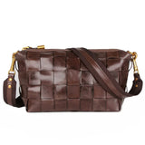 Handwoven Full Grain Leather Crossbody Bag | Vintage Women's Shoulder Bag