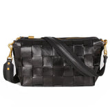 Handwoven Full Grain Leather Crossbody Bag | Vintage Women's Shoulder Bag