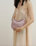 Handwoven Full Grain Leather Hobo Bag | Vintage Basketweave Shoulder & Crossbody Bag