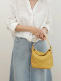 Handwoven Full Grain Leather Hobo Bag | Vintage Basketweave Shoulder & Crossbody Bag