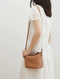 Handwoven Full Grain Leather Hobo Bag | Vintage Basketweave Shoulder & Crossbody Bag
