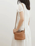 Handwoven Full Grain Leather Hobo Bag | Vintage Basketweave Shoulder & Crossbody Bag