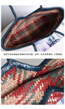 Handwoven Full Grain Leather Tote Bag for Women | Multicolor Bohemian Braided Basket Shoulder Bag | Spring Summer Market Bag