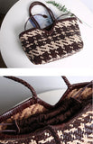 Handwoven Full Grain Leather Tote Bag for Women | Multicolor Bohemian Braided Basket Shoulder Bag | Spring Summer Market Bag