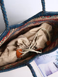 Handwoven Full Grain Leather Tote Bag for Women | Multicolor Bohemian Braided Basket Shoulder Bag | Spring Summer Market Bag