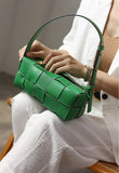 Handwoven Full Grain Leather Woven Box Bag | Mini Square Shoulder & Crossbody Satchel