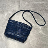 Handwoven Italian Cowhide Leather Crossbody Bag for Women | Artisan Woven Shoulder Bag with Tassel & Drawstring Pouch | 8 Colours | Casual Daily & Weekend Ba