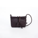 Handwoven Italian Cowhide Leather Crossbody Bag for Women | Artisan Woven Shoulder Bag with Tassel & Drawstring Pouch | 8 Colours | Casual Daily & Weekend Ba