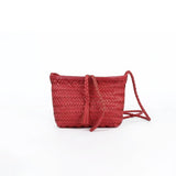 Handwoven Italian Cowhide Leather Crossbody Bag for Women | Artisan Woven Shoulder Bag with Tassel & Drawstring Pouch | 8 Colours | Casual Daily & Weekend Ba