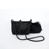 Handwoven Italian Cowhide Leather Crossbody Bag for Women | Artisan Woven Shoulder Bag with Tassel & Drawstring Pouch | 8 Colours | Casual Daily & Weekend Ba