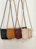 Handwoven Italian Cowhide Leather Crossbody Bag for Women | Artisan Woven Shoulder Bag with Tassel & Drawstring Pouch | 8 Colours | Casual Daily & Weekend Ba