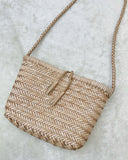 Handwoven Italian Cowhide Leather Crossbody Bag for Women | Artisan Woven Shoulder Bag with Tassel & Drawstring Pouch | 8 Colours | Casual Daily & Weekend Ba
