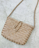 Handwoven Italian Cowhide Leather Crossbody Bag for Women | Artisan Woven Shoulder Bag with Tassel & Drawstring Pouch | 8 Colours | Casual Daily & Weekend Ba