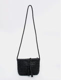 Handwoven Italian Cowhide Leather Crossbody Bag for Women | Artisan Woven Shoulder Bag with Tassel & Drawstring Pouch | 8 Colours | Casual Daily & Weekend Ba
