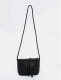Handwoven Italian Cowhide Leather Crossbody Bag for Women | Artisan Woven Shoulder Bag with Tassel & Drawstring Pouch | 8 Colours | Casual Daily & Weekend Ba