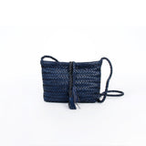 Handwoven Italian Cowhide Leather Crossbody Bag for Women | Artisan Woven Shoulder Bag with Tassel & Drawstring Pouch | 8 Colours | Casual Daily & Weekend Ba