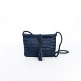 Handwoven Italian Cowhide Leather Crossbody Bag for Women | Artisan Woven Shoulder Bag with Tassel & Drawstring Pouch | 8 Colours | Casual Daily & Weekend Ba