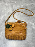 Handwoven Italian Cowhide Leather Crossbody Bag for Women | Artisan Woven Shoulder Bag with Tassel & Drawstring Pouch | 8 Colours | Casual Daily & Weekend Ba