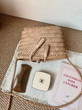 Handwoven Italian Cowhide Leather Crossbody Bag for Women | Artisan Woven Shoulder Bag with Tassel & Drawstring Pouch | 8 Colours | Casual Daily & Weekend Ba