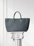 Handwoven Italian Lambskin Tote Bag, Luxury Intrecciato Leather Shoulder Bag with Matching Pouch, Three Sizes