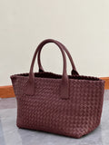 Handwoven Italian Lambskin Tote Bag, Luxury Intrecciato Leather Shoulder Bag with Matching Pouch, Three Sizes