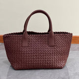 Handwoven Italian Lambskin Tote Bag, Luxury Intrecciato Leather Shoulder Bag with Matching Pouch, Three Sizes
