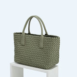 Handwoven Italian Lambskin Tote Bag, Luxury Intrecciato Leather Shoulder Bag with Matching Pouch, Three Sizes