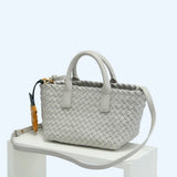 Handwoven Italian Lambskin Tote Bag, Luxury Intrecciato Leather Shoulder Bag with Matching Pouch, Three Sizes