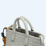 Handwoven Italian Lambskin Tote Bag, Luxury Intrecciato Leather Shoulder Bag with Matching Pouch, Three Sizes