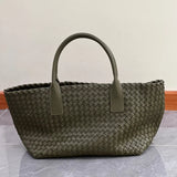 Handwoven Italian Lambskin Tote Bag, Luxury Intrecciato Leather Shoulder Bag with Matching Pouch, Three Sizes